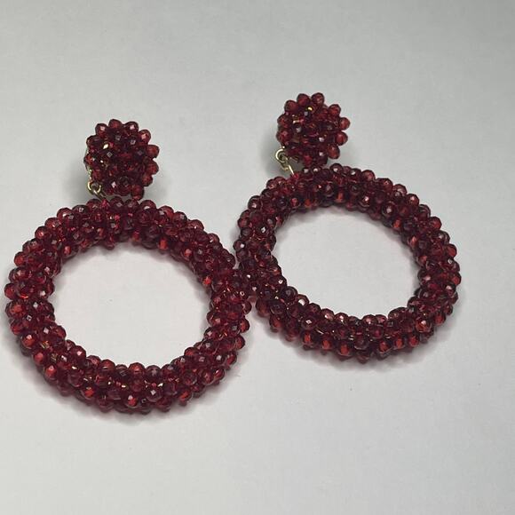 Sugarfix by Baublebar red pierced earrings post style micro beaded bling - Picture 7 of 9